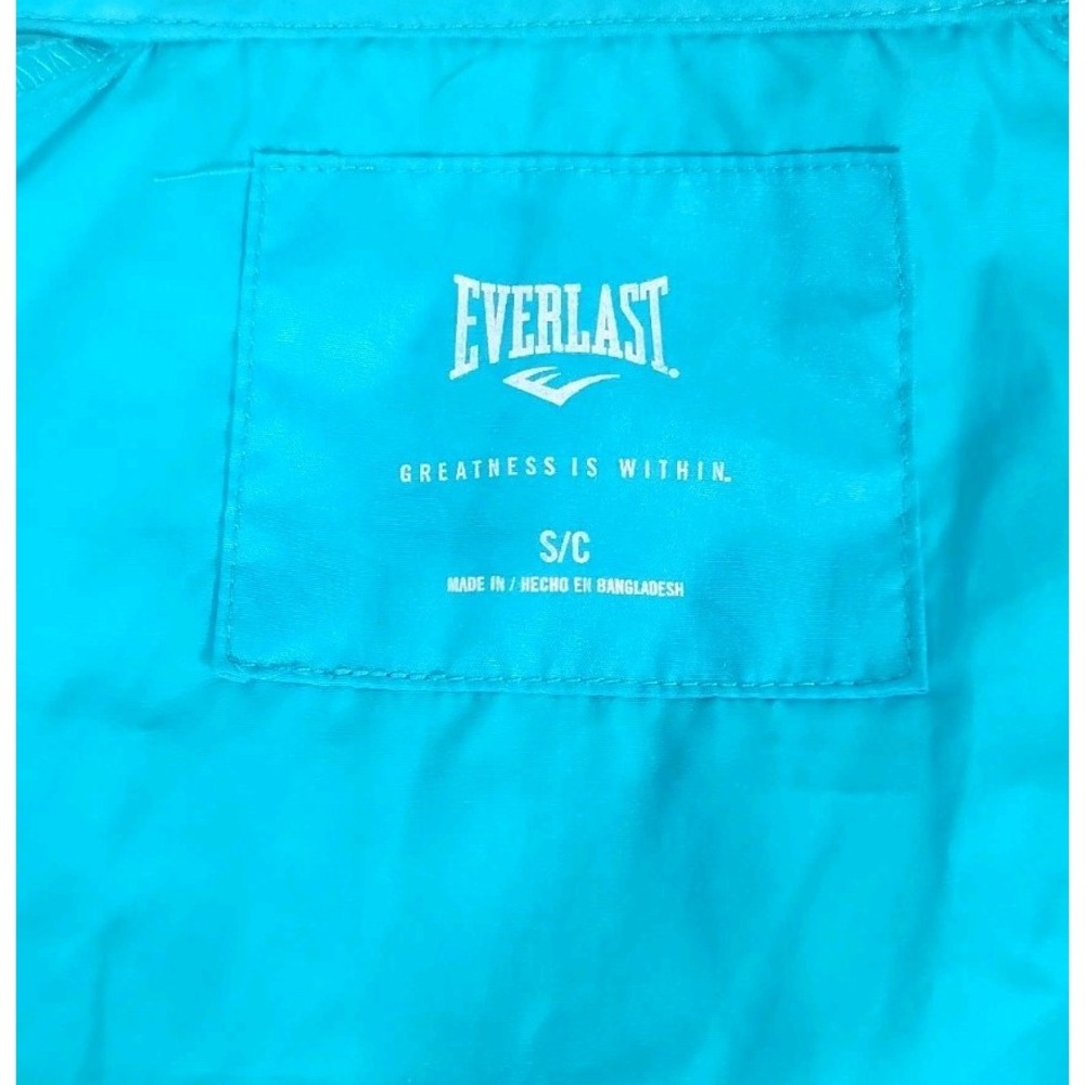 Everlast Womens Turquoise Blue Floral Tonal Windbreaker Jacket Hooded Small - Picture 8 of 9